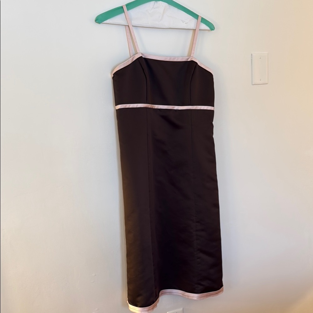 Waters and Waters  Brown Dress with Pink Accents